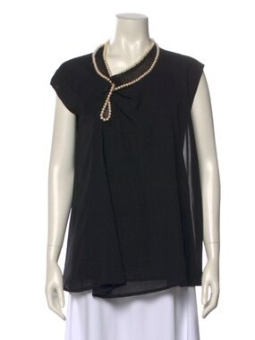 Junya Watanabe for Comme des Carcons top with a pearl necklace, size M